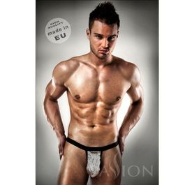 PERIZOMA BIANCO METALLO BY PASSION UOMO LINGERIE KOMPLET